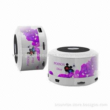 Cylindrical Portable Speaker with Radio Function, Can Use USB Stick, TF Card, Supports MP3 Format